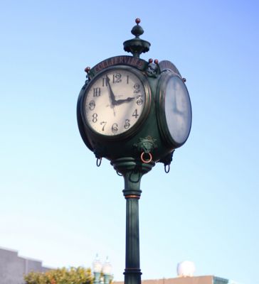 Explore Collierville A Suburb Outside Of Memphis Tennessee   Cropped Clock Water Tower Collierville