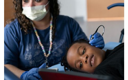 Child undergoing ultrasound