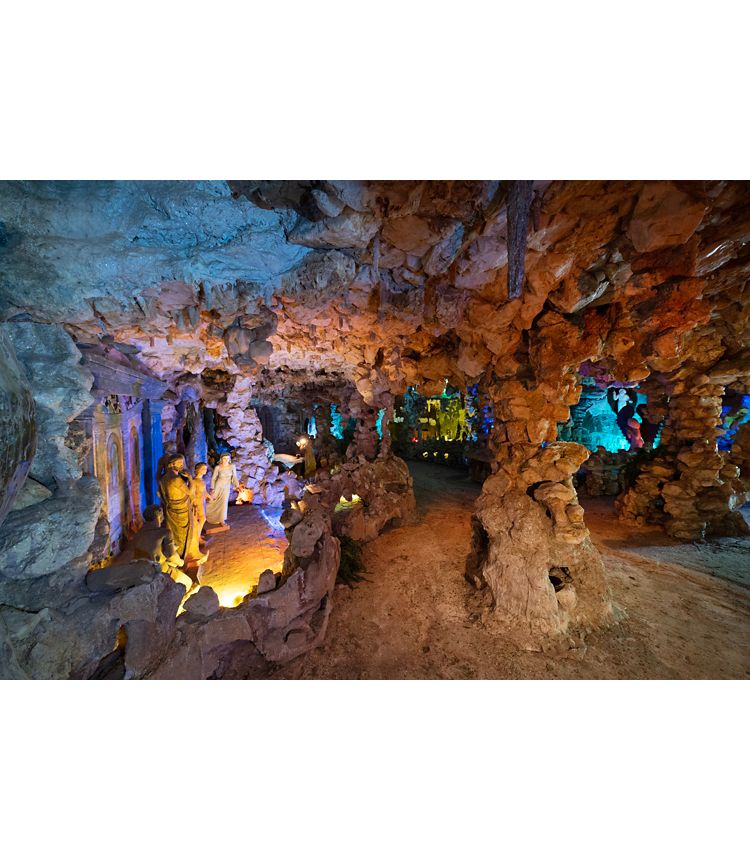 Photo of crystal shrine grotto, a man-made cave filled with crystals