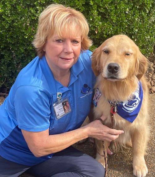 Debb Taylor and therapy dog