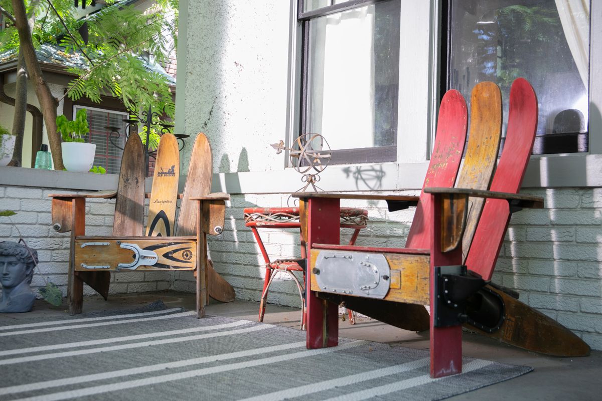 Deck chairs on front porch