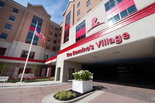 photo of entrance to The Domino's Village