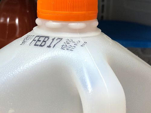 Expiration date on milk carton