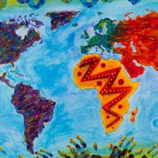 Colorful map of the world. 