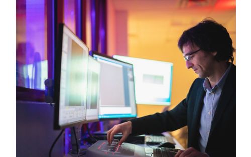 Man looking at computer screen