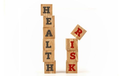 Image of building blocks that spell Health Risks