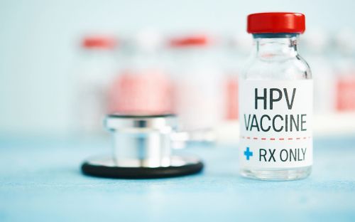 Medicine bottle labeled HPV Prevention