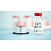 Medicine bottle labeled HPV Prevention