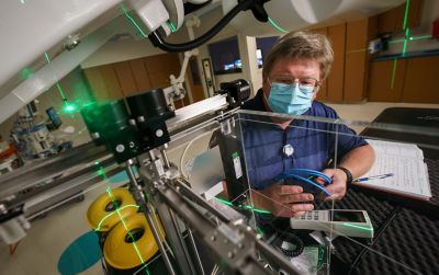 image of researcher working in lab