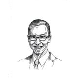 line drawing of Sam Hughes