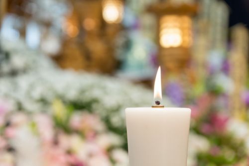 Lit candle