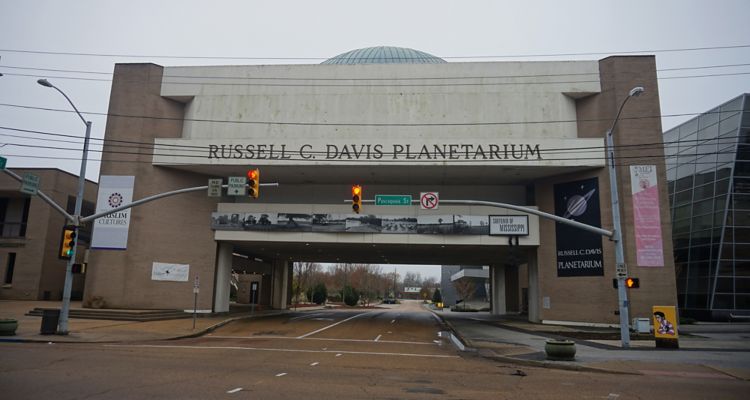 photo of entrance to Russell C. Davis Planetarium