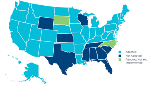 Figure 3: Map showing Status of State Action on the Medicaid Expansion Decision