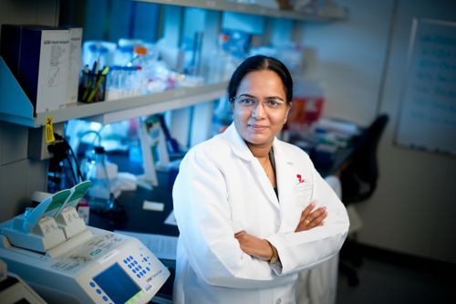 Photo of Thirumala-Devi Kanneganti, PhD, in her lab