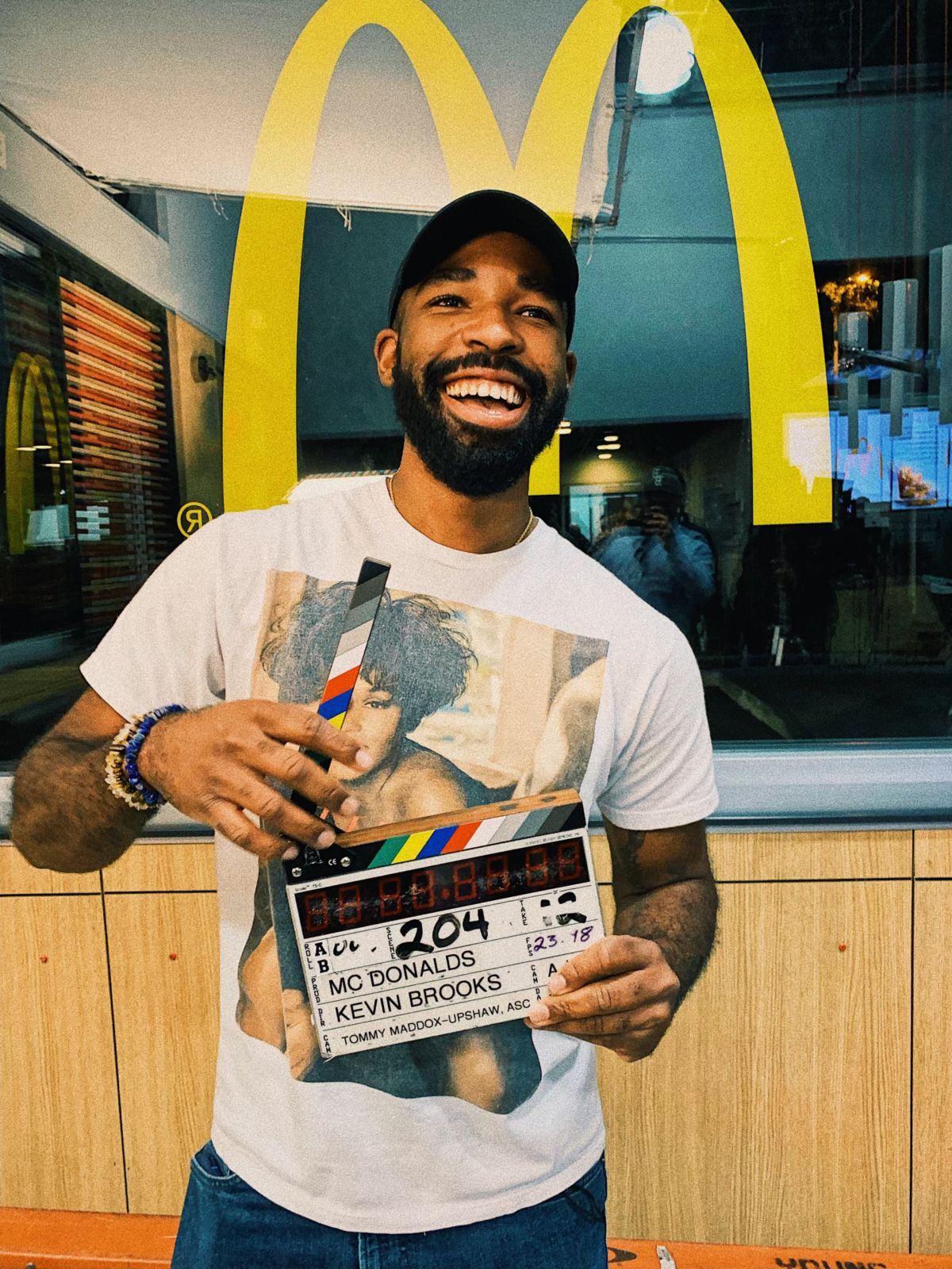 Kevin Brooks at McDonald's during video shoot