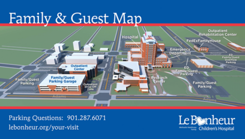 Map of Le Bonheur Children's Hospital