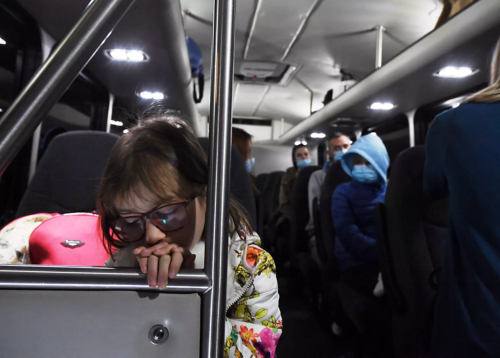 Little girl on bus