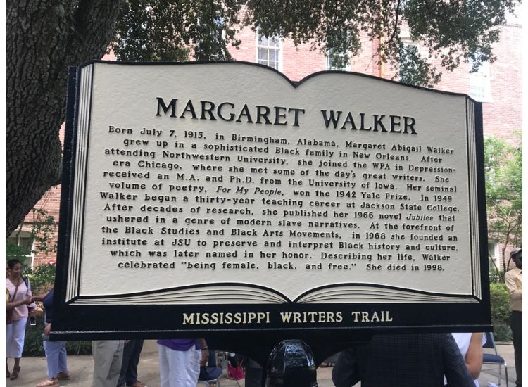 Photo of a historical marker for Margaret Walker