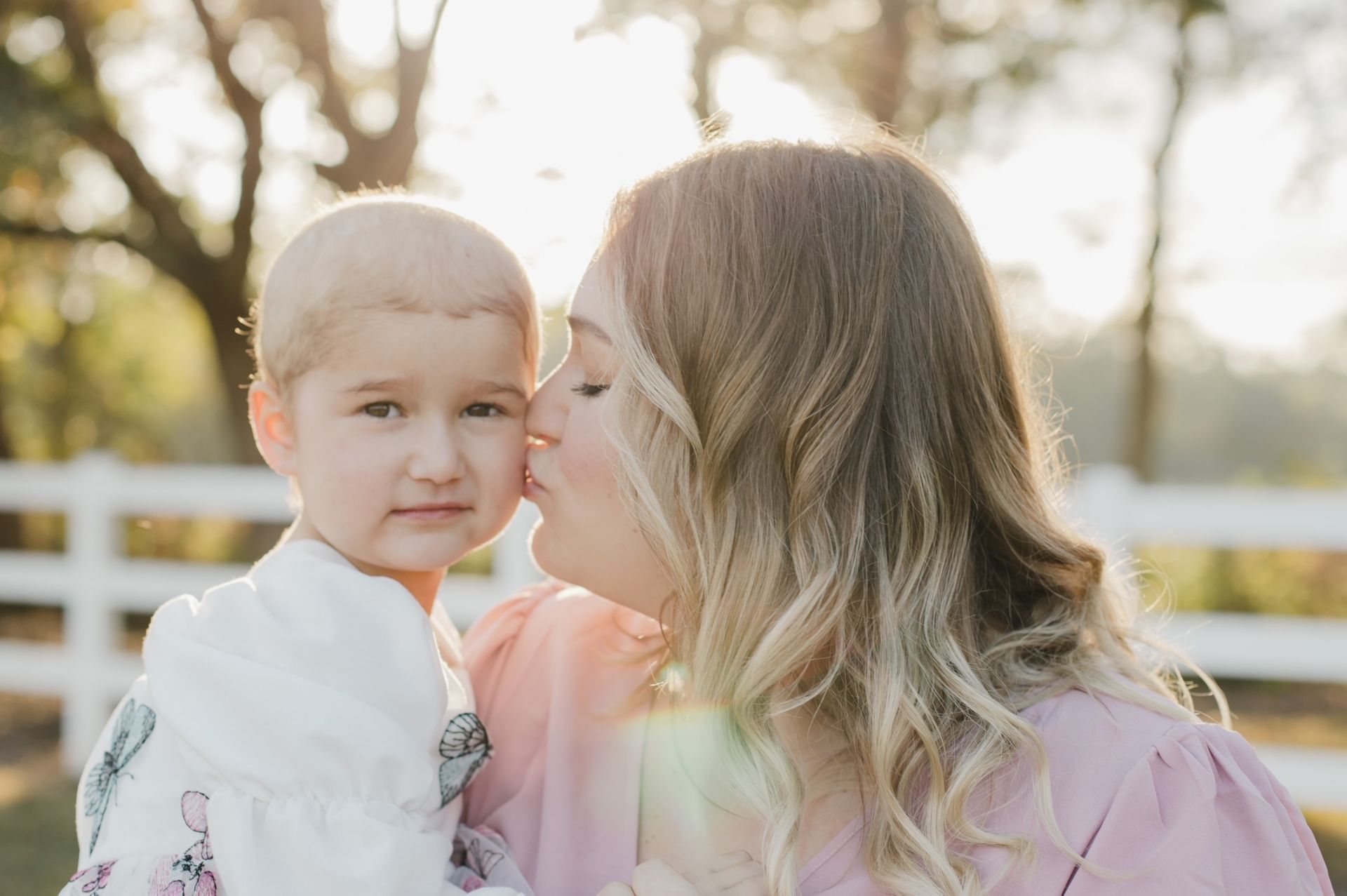 Mother holding small child