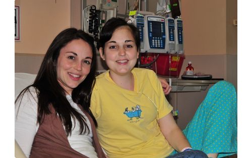 Female cancer patient with sister