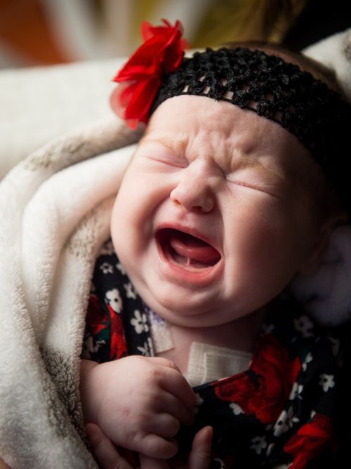 As part of normal communication development, your child may express her emotions and needs through crying.