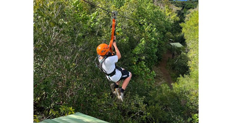Photo of person ziplining