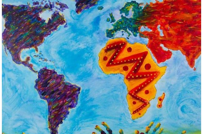 Colorful map of the world. 