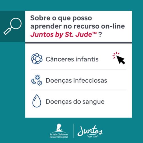 O recurso online Juntos by St. Jude™ agora inclui informações sobre doençias do sangue e doenças infecciosas, além de câncer infantojuvenil.