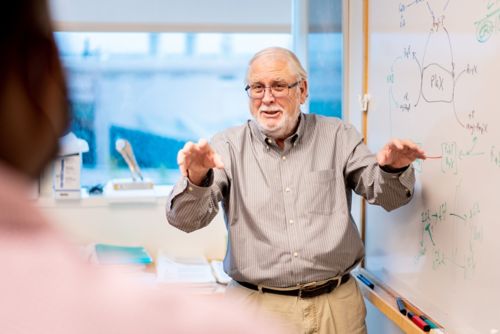 Charles O. Rock, PhD, explaining fatty acid metabolism.