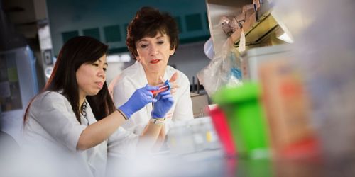 Photo of Martine Roussel in lab