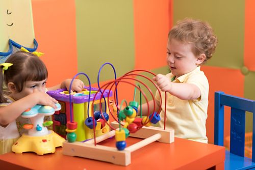 Children playing in a playroom