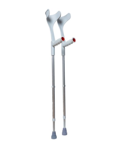 Forearm crutches, sometimes known as elbow crutches, are usually the best choice for children. Forearm crutches have a flexible cuff that goes around the arm just below the elbow.