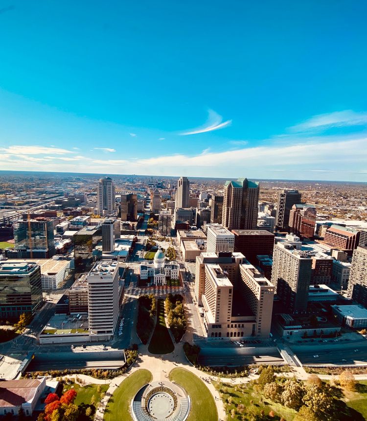 Aerial image of St. Louis, Missouri