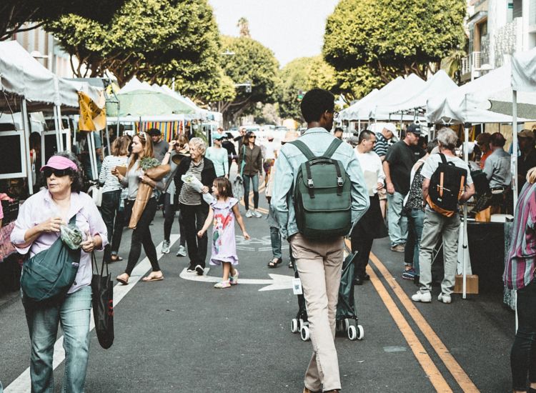 Image of street fair crowded with people