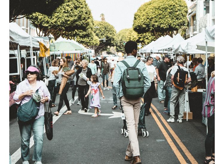 Image of street fair crowded with people