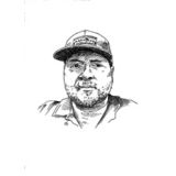 Line drawing of Alex Switzer