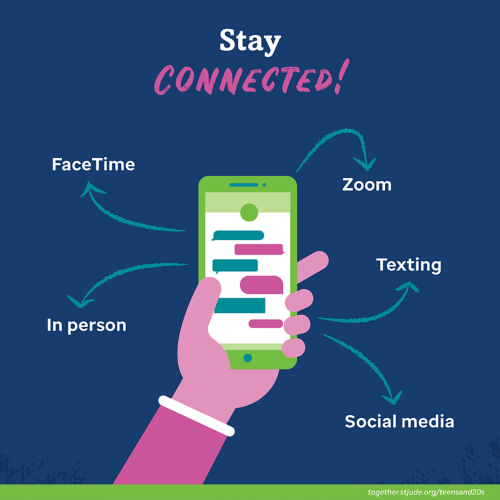 Stay connected! FaceTime, Zoom, In person, Texting, Social Media