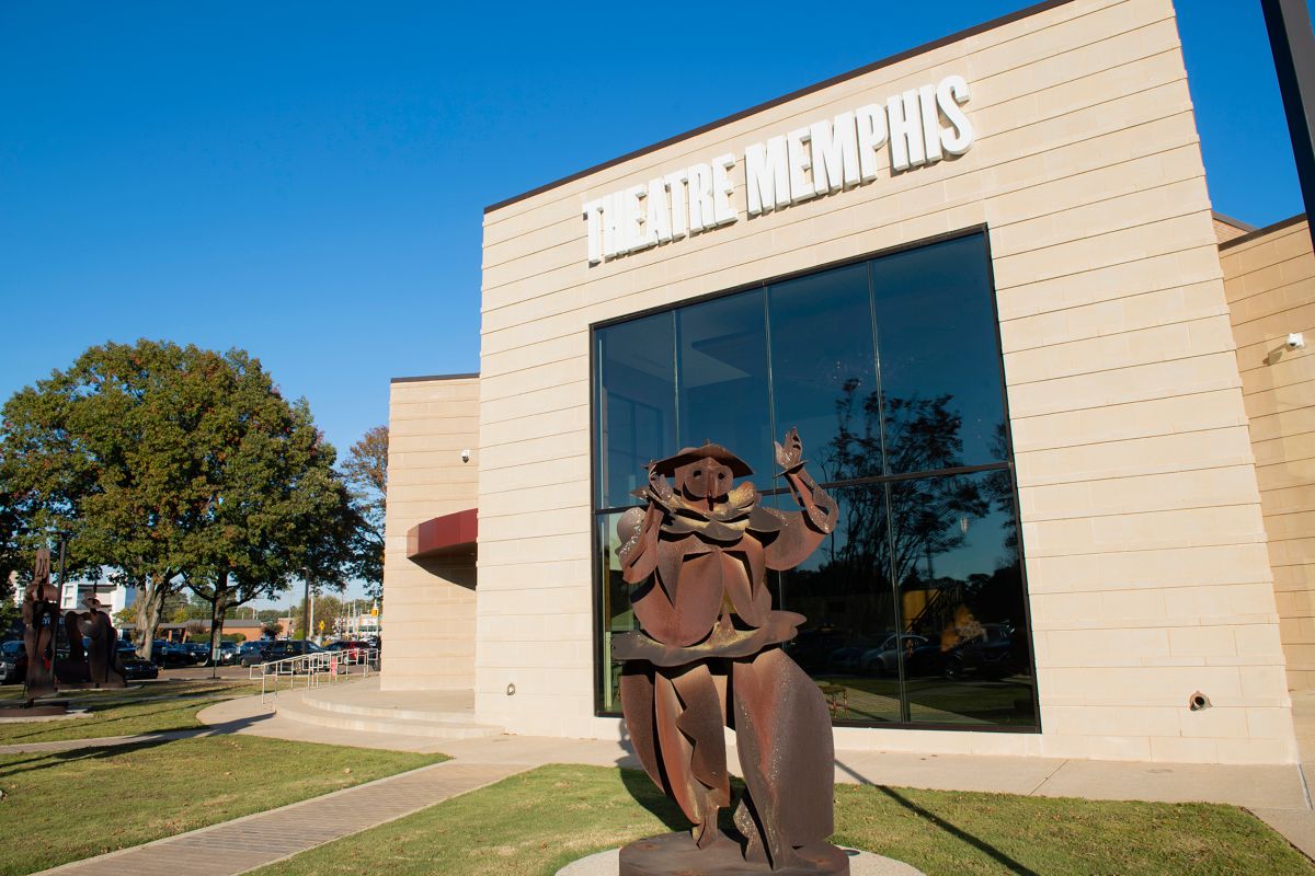 photo of sculpture outside Theatre Memphis