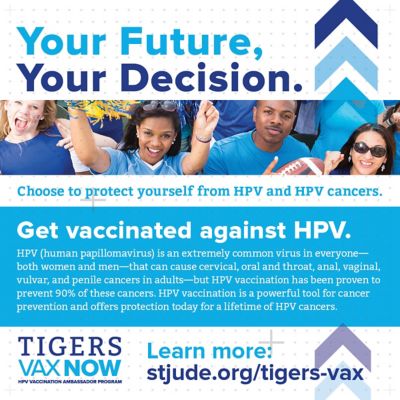social media image for Tigers Vax campaign