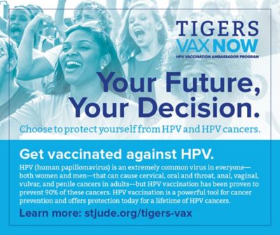 social media image for Tigers Vax campaign