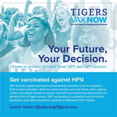 social media image for Tigers Vax campaign