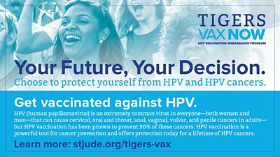 social media image for Tigers Vax campaign