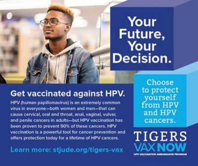 social media image for Tigers Vax campaign