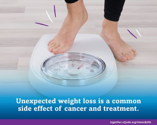 Unexpected weight loss is a common side effect of cancer and treatment.