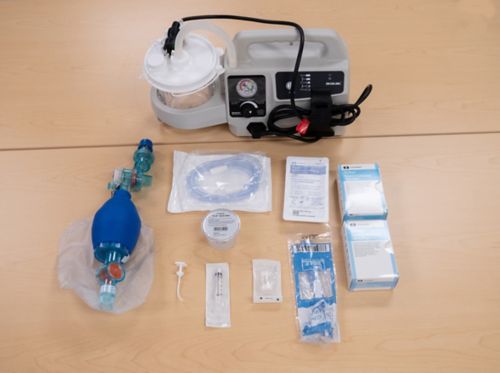 Supplies for a cuffed trach change