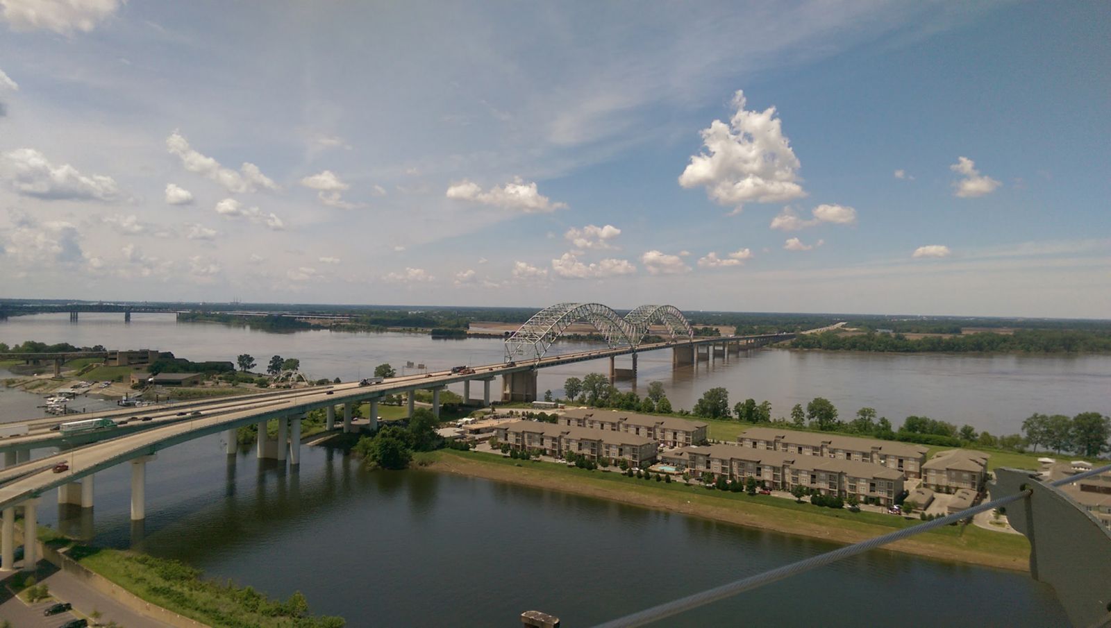 Photo of Mississippi River and Memphis Hernando DeSoto Bridge