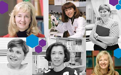 collage of photos of women scientists