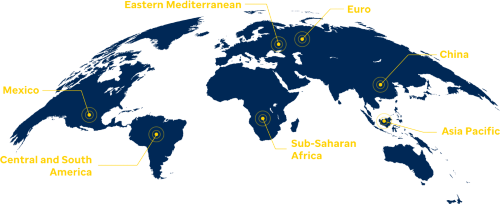 Map of St. Jude Global Regional Programs