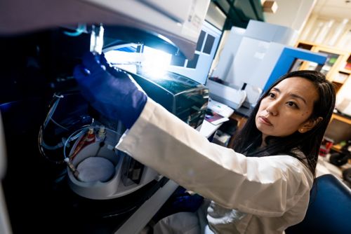 woman in lab