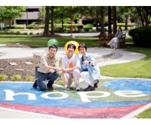 Yike and her family in Hope Garden at St. Jude.